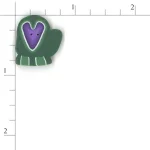 Green Mitten With Heart - Large (image for) Green Mitten With Heart - Large