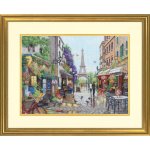 (image for) Gold Collection Paris Scene Counted Cross Stitch Kit