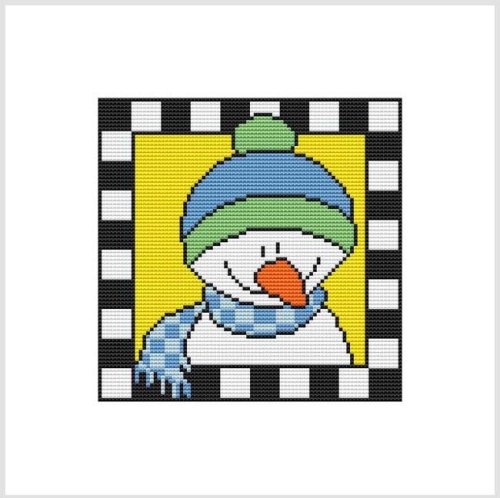 (image for) Country Christmas Checkered - SNOWMAN SCARF