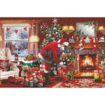 Santa By Fireplace