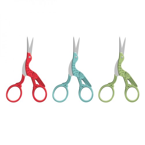 (image for) Embroidery Scissors - Tropical Storks - Red