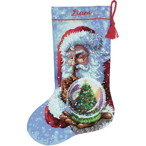 Gold Collection Santa's Snowglobe Stocking Cross Stitch Kit