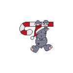 Hippo Candy Cane Critter