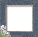 Matte Blue With Flower Picket Fence Frame