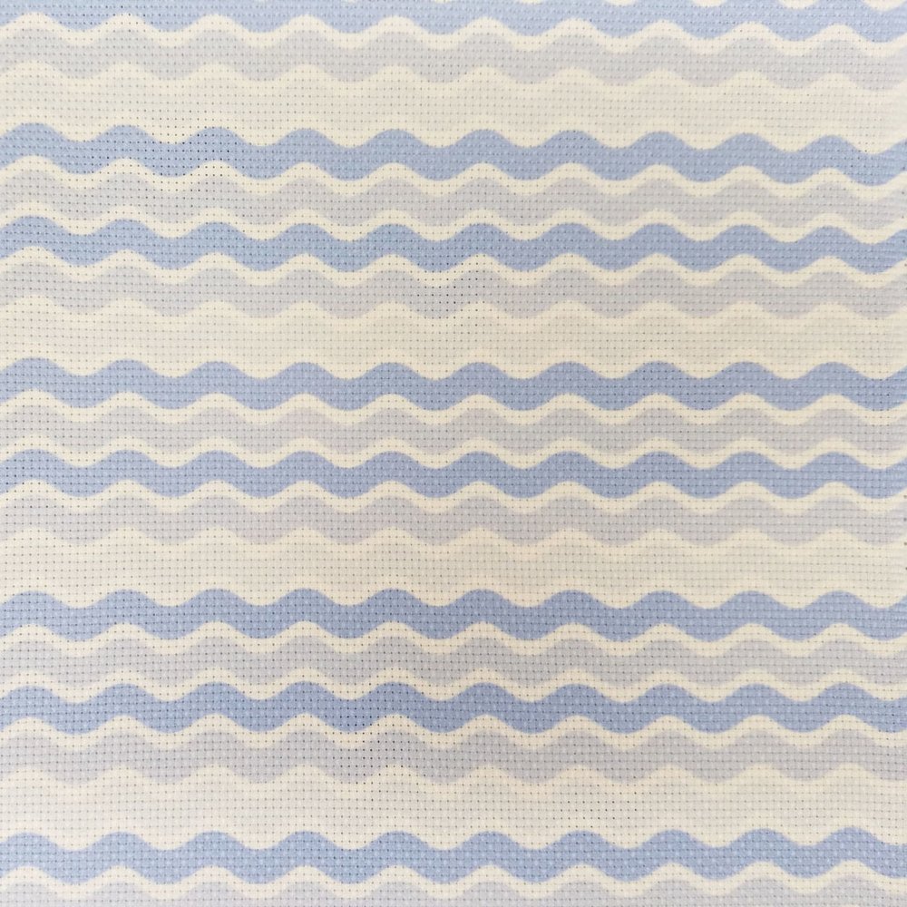 (image for) Blue Waves Patterned Cross Stitch Fabric