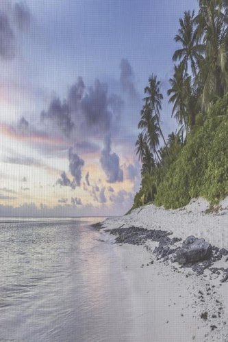 (image for) Blue Beach Patterned Cross Stitch Fabric