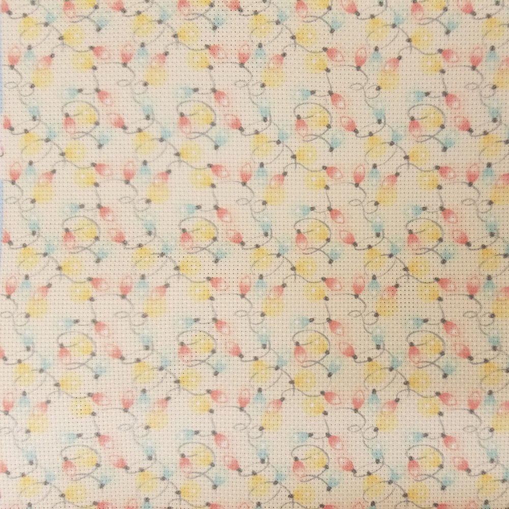 (image for) Christmas Lights Patterned Cross Stitch Fabric