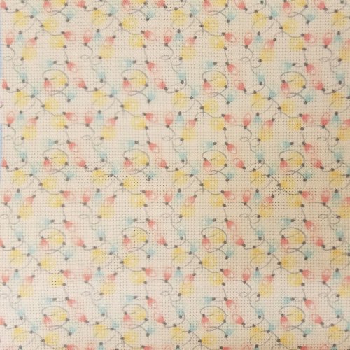 (image for) Christmas Lights Patterned Cross Stitch Fabric