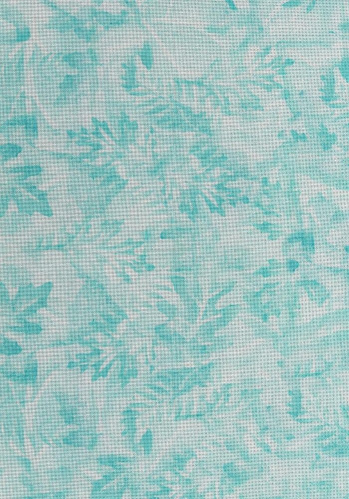 (image for) Leaf Impressions Aqua Patterned Cross Stitch Fabric