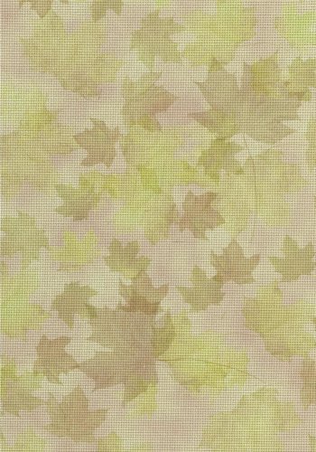 (image for) Autumn Leaves Green And Khaki Patterned Cross Stitch Fabric