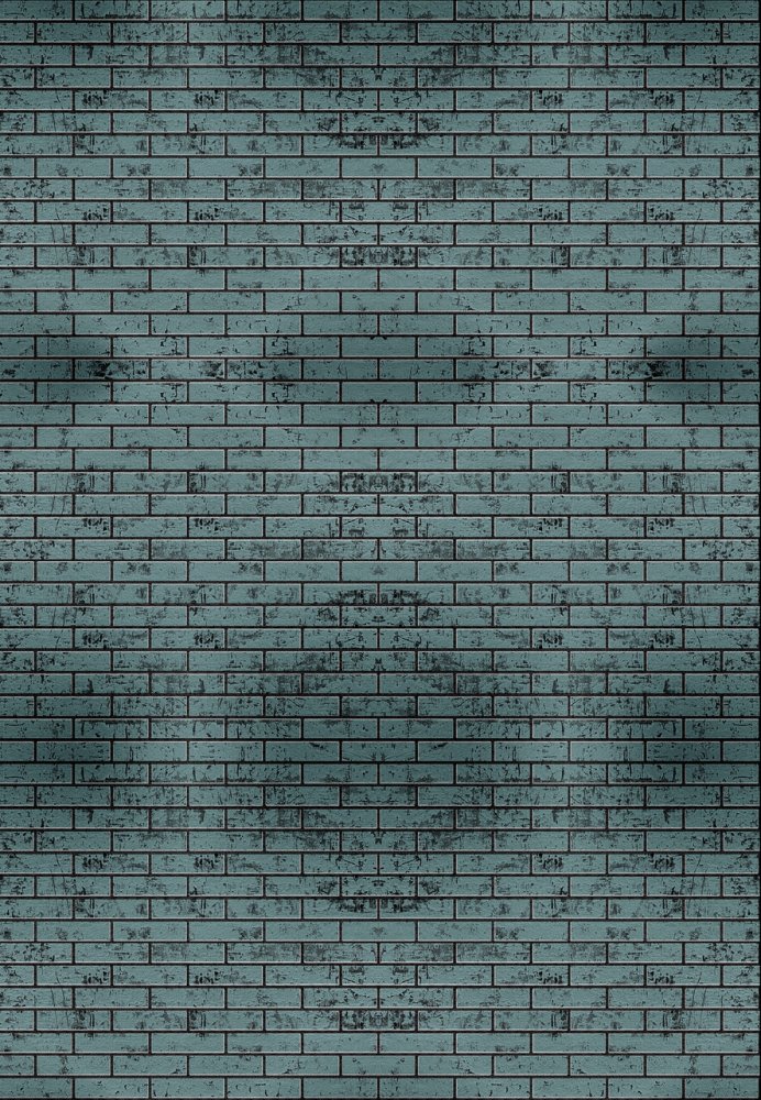 (image for) Brick Wall Cadet Blue Patterned Cross Stitch Fabric