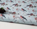 Christmas Fauna on Blue Patterned Cross Stitch Fabric (image for) Christmas Fauna on Blue Patterned Cross Stitch Fabric