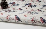 Christmas Fauna on Music Notes Patterned Cross Stitch Fabric (image for) Christmas Fauna on Music Notes Patterned Cross Stitch Fabric