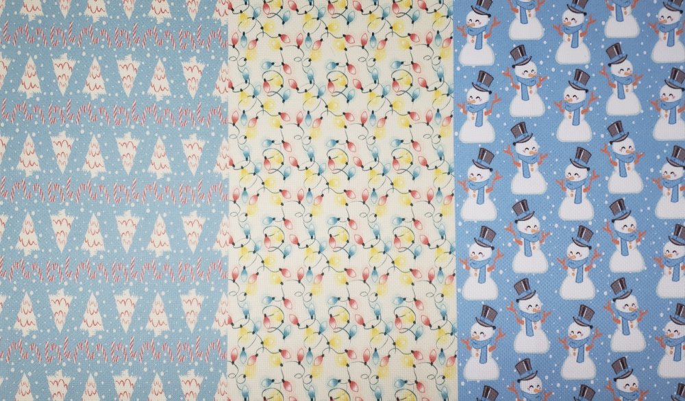 (image for) Christmas Trio Patterned Cross Stitch Fabric