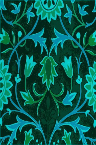 (image for) Mom's Wall Paper Green And Blue Patterned Cross Stitch Fabric