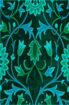 (image for) Mom's Wall Paper Green And Blue Patterned Cross Stitch Fabric
