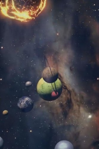 (image for) Planets With Fireball Patterned Cross Stitch Fabric