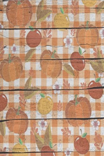 (image for) Pumpkin Harvest on Orange Checkered Table Cross Stitch Fabric