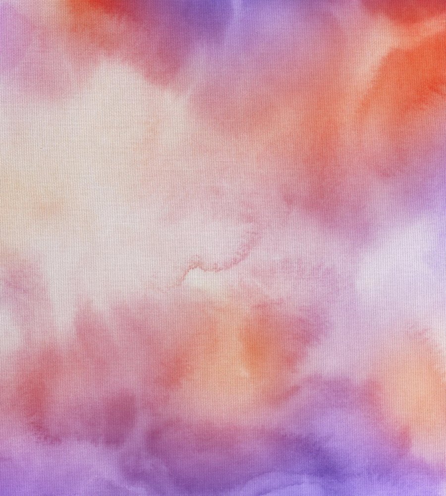 (image for) Watercolors Purple And Orange Patterned Cross Stitch Fabric