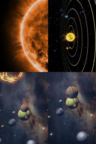 (image for) Solar System Medley Patterned Cross Stitch Fabric