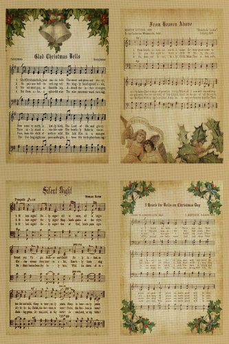 (image for) Vintage Christmas Carols Medley Patterned Cross Stitch Fabric