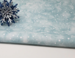 (image for) White Snow On Aqua Hand Dyed Effect Cross Stitch Fabric