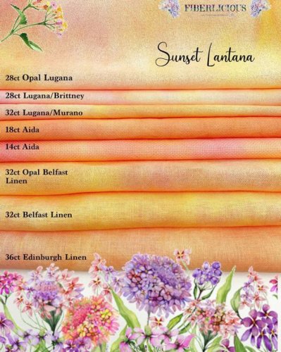 (image for) Sunset Lantana Hand Dyed Fabric