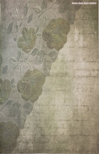 (image for) Green Lace Love Letter Patterned Cross Stitch Fabric