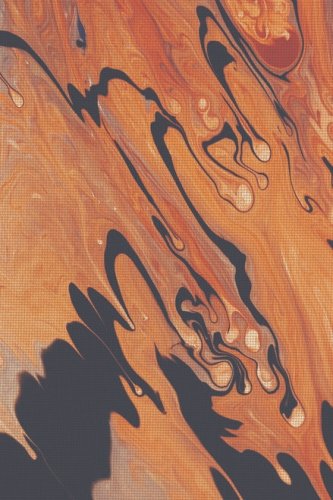 (image for) Orange & Black Marble Patterned Cross Stitch Fabric