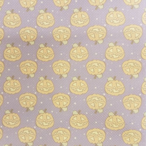 (image for) Pumpkins On Purple Patterned Cross Stitch Fabric