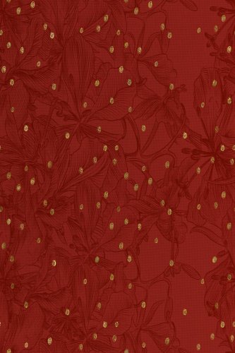 (image for) Red And Gold Christmas Floral Patterned Cross Stitch Fabric