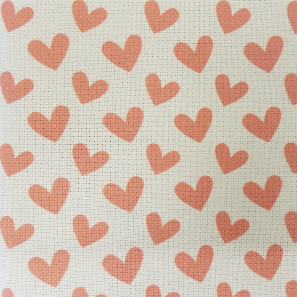 (image for) Red Hearts Patterned Cross Stitch Fabric