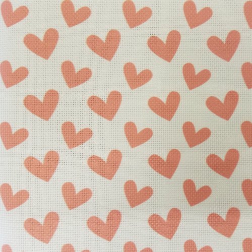 (image for) Red Hearts Patterned Cross Stitch Fabric