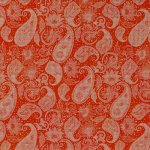 (image for) Red Paisley Patterned Cross Stitch Fabric