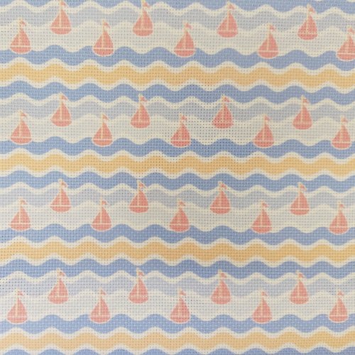 (image for) Sailboats And Waves Patterned Cross Stitch Fabric