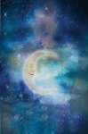 (image for) Sleeping Moon Patterned Cross Stitch Fabric