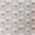 (image for) Snowmen On Blue Patterned Cross Stitch Fabric
