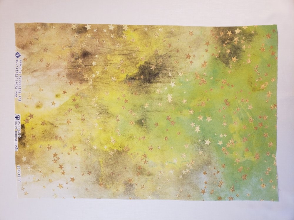 (image for) Spellbound In Lime And Yellow Patterned Cross Stitch Fabric