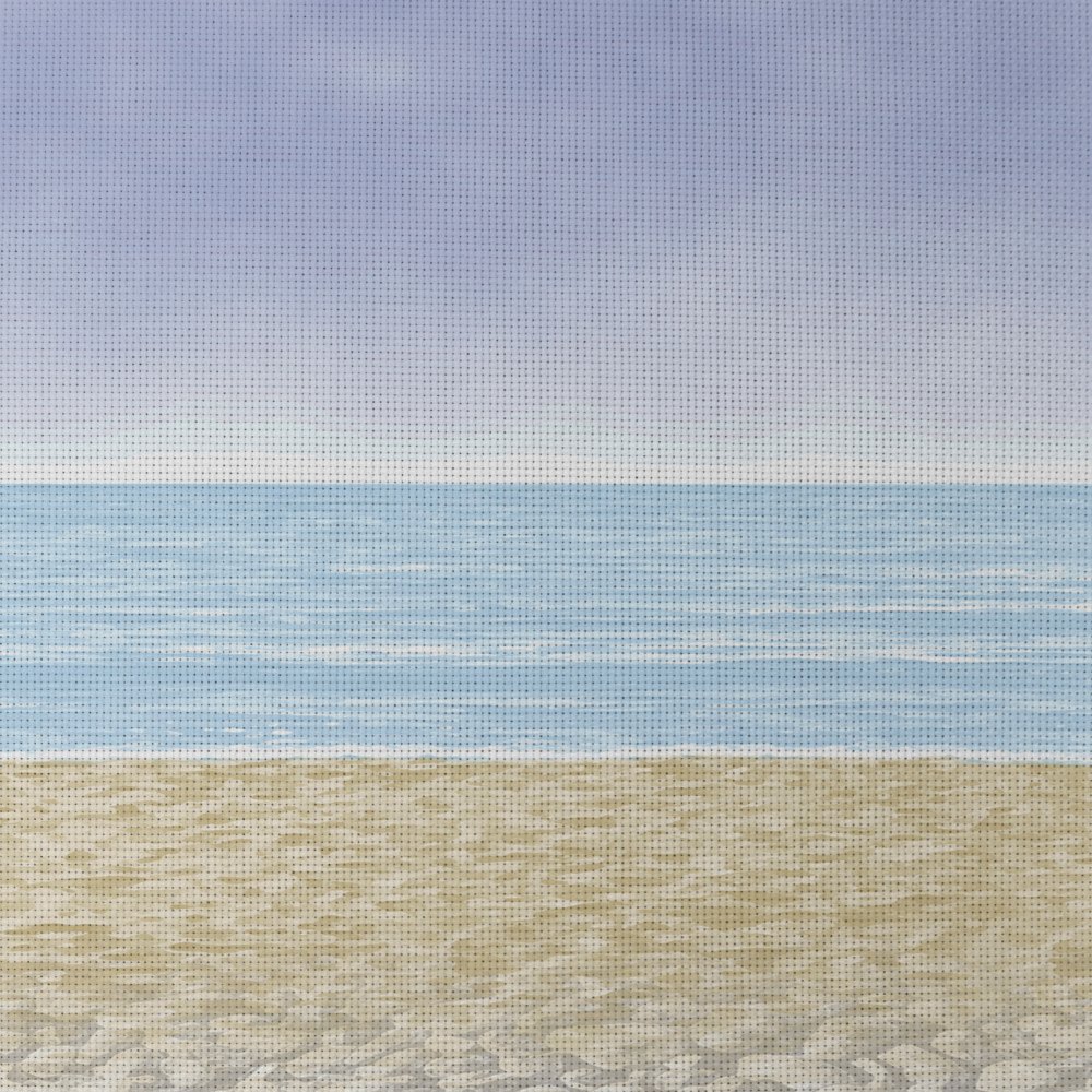 (image for) Beach Scene Patterned Cross Stitch Fabric