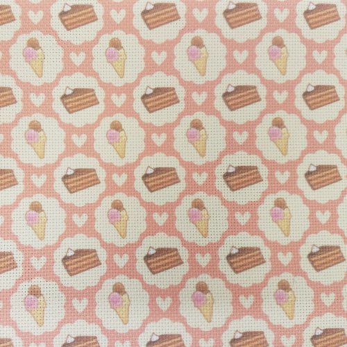 (image for) Sweet Things On Pink Patterned Cross Stitch Fabric