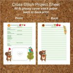 Cross Stitch Project Sheet (Duplex Print) Woodland