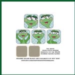 Happy Funny Frogs Rounded Squared