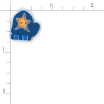 Blue Mitten With Star - Small (image for) Blue Mitten With Star - Small