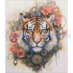 Steampunk Tiger And Flowers