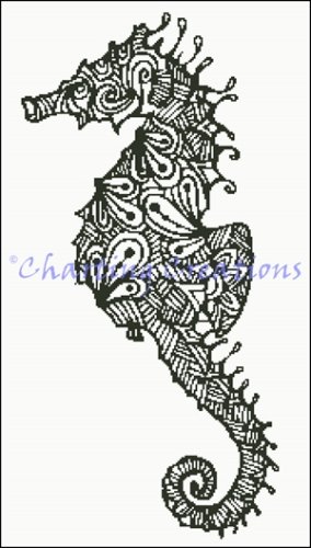 (image for) Zentangle Seahorse Silhouette