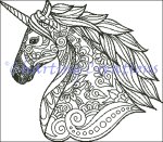 (image for) Zentangle Unicorn Silhouette