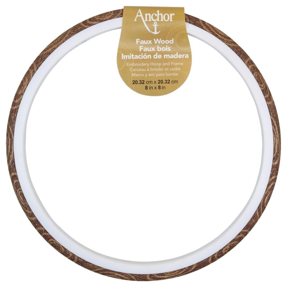 Anchor 8" Faux Wood Round Embroidery Hoop