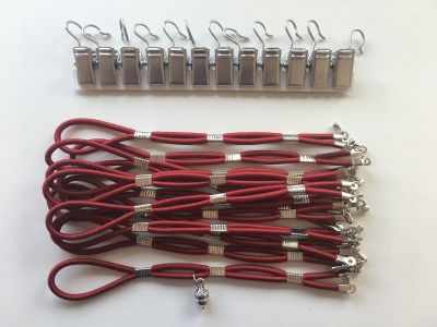 Garnet Side Tensioners with Charm - Silver Finish