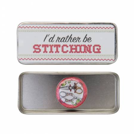 I'd Rather Be Stitching Magnetic Needle Tin