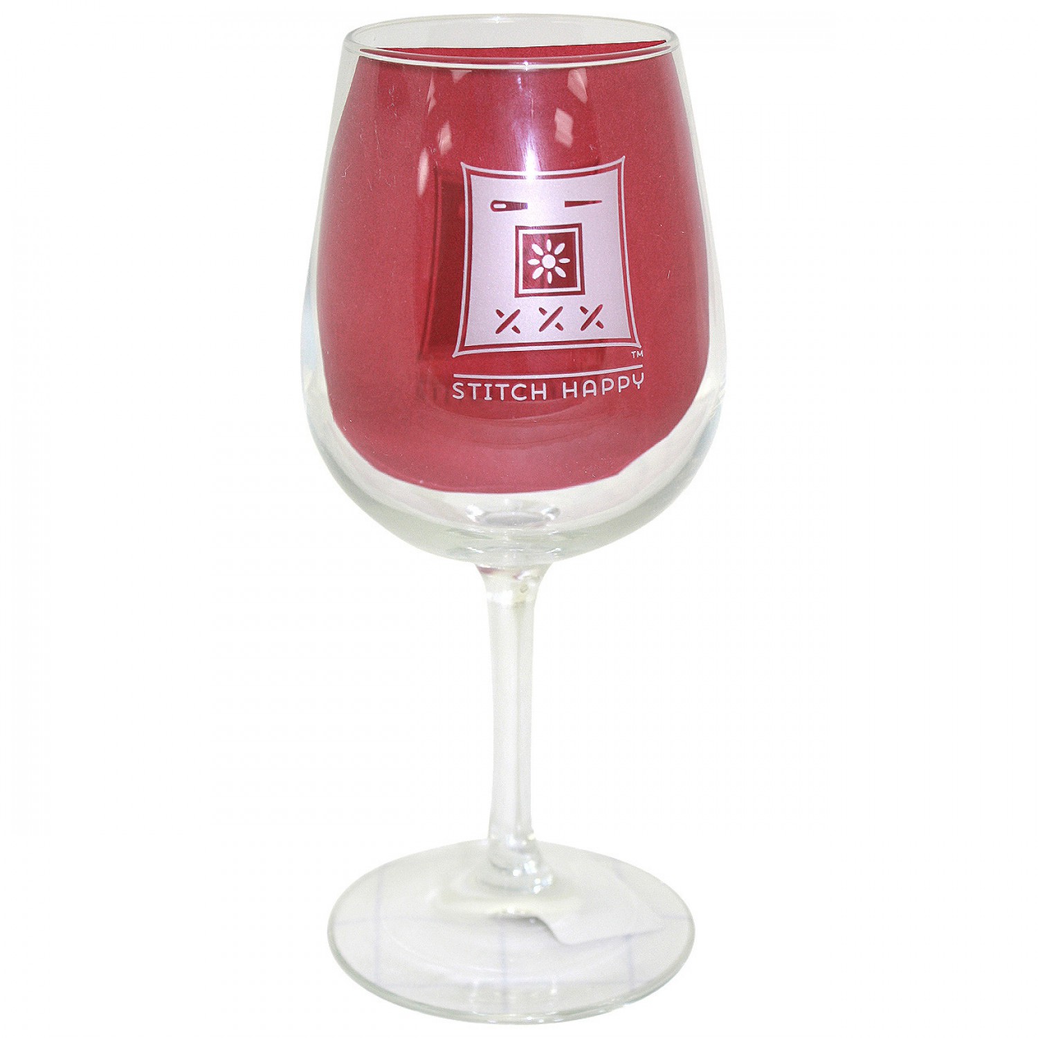 Stitch Happy Who Gives a Stitch Wine Glass